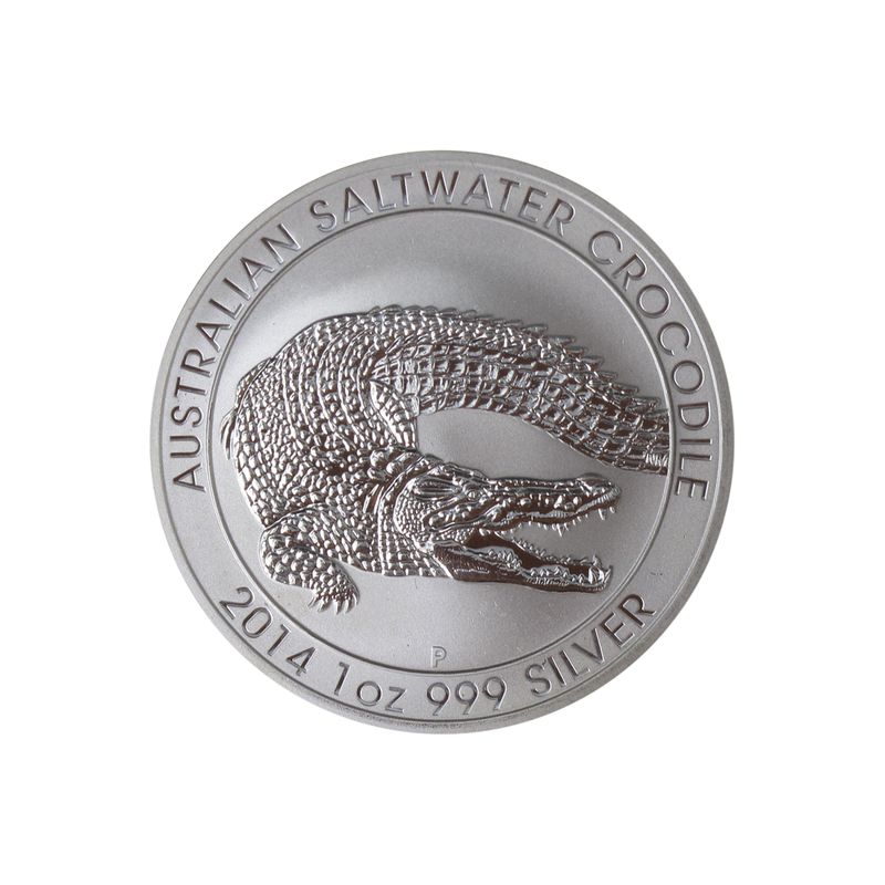 Australien 1$ Salzwasser Krokodil Perth 2014, 1 oz  Silber