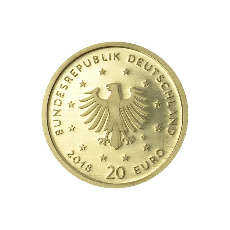 BRD 20 Euro Gold, 2018 D,  Heimische Vögel Uhu