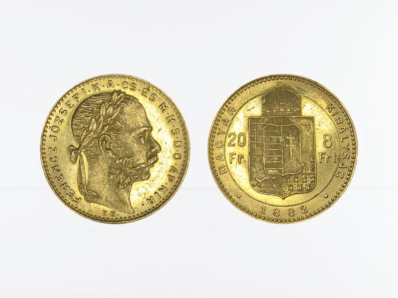 Ungarn 20 Fr/8 Ft. Franz Joseph I. 1882