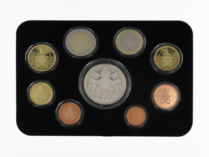 Vatikan original KMS, 2018 PP, + 20€ Silbermünze