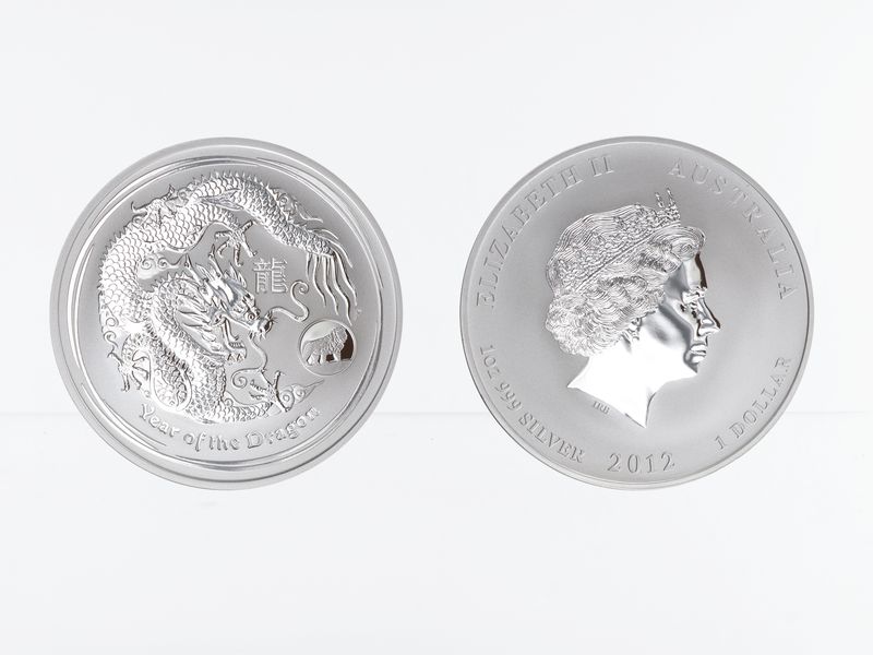 Australien 1$ Drache Lunar II  2012, Privy Mark