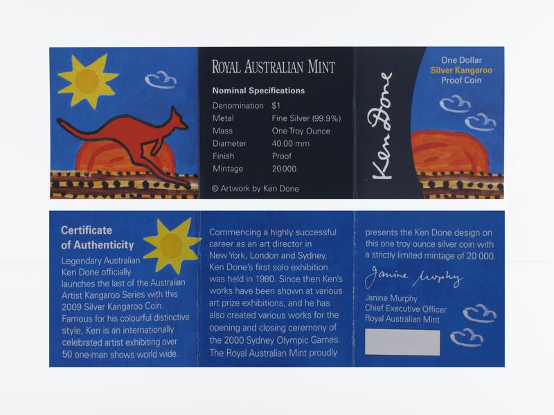 Australien 1$ Känguru 2009, 1 oz  Silber proof (B+C)