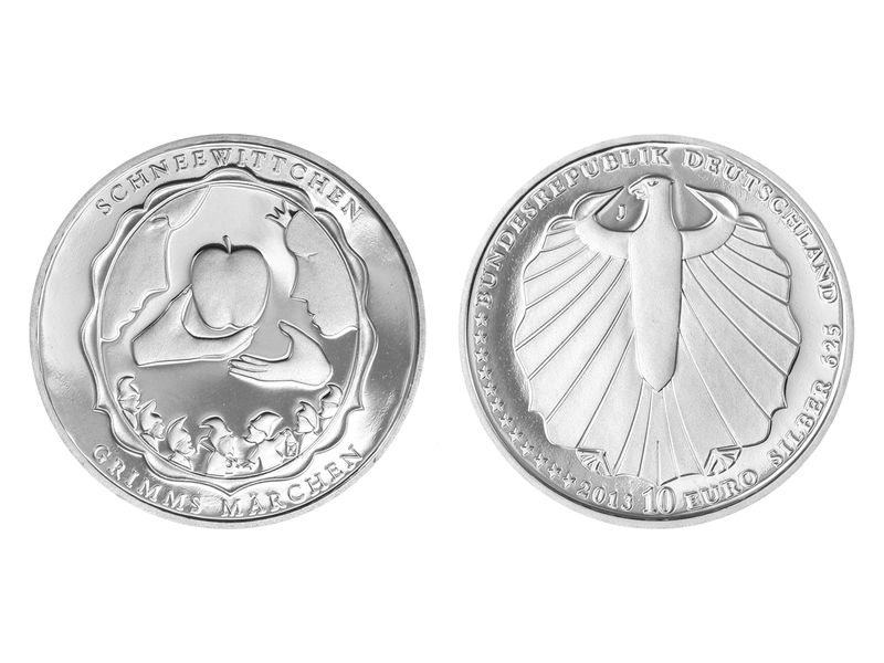 Grimms Märchen Schneewittchen 10 € Silber 2013, PP