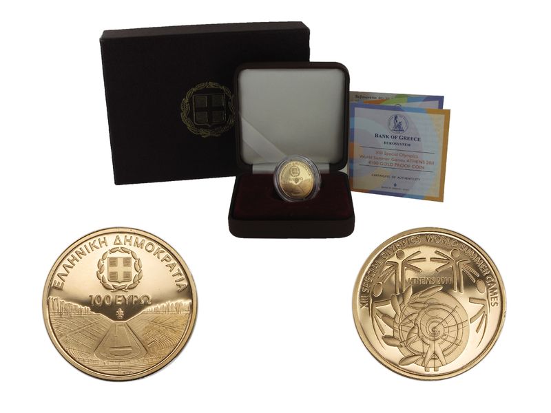 Griechenland 100 Euro Gold, 2011, Olympics, (B+C)