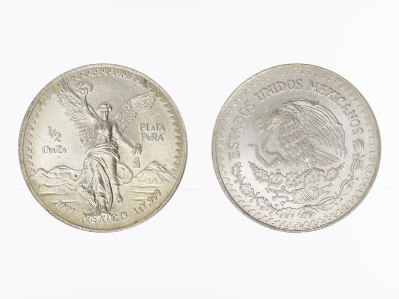 Mexiko Libertad, 1991, 1/2 OnZa Silber