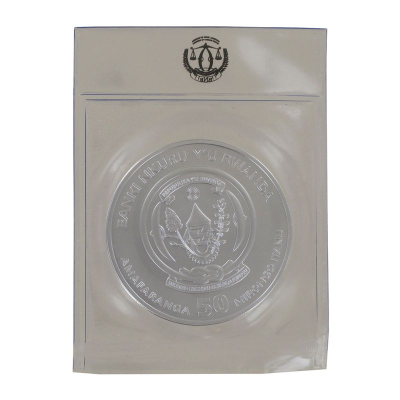 Rwanda 50 R  Pelikan 2022, Folie 1 Unze