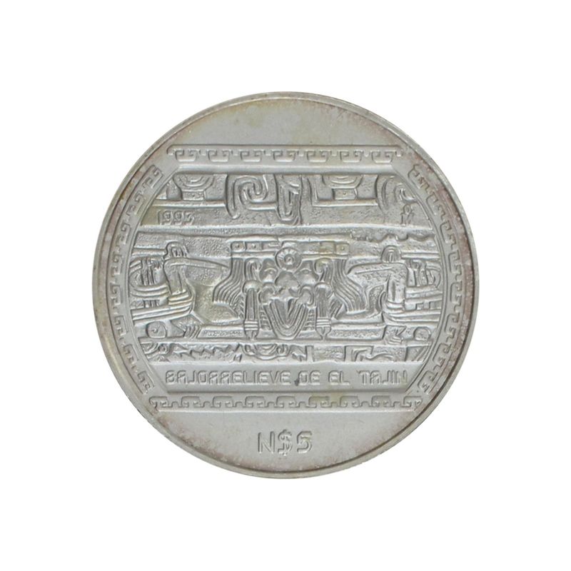 Mexiko Veracruz, El Tajín 1993, 5 Pesos Silber
