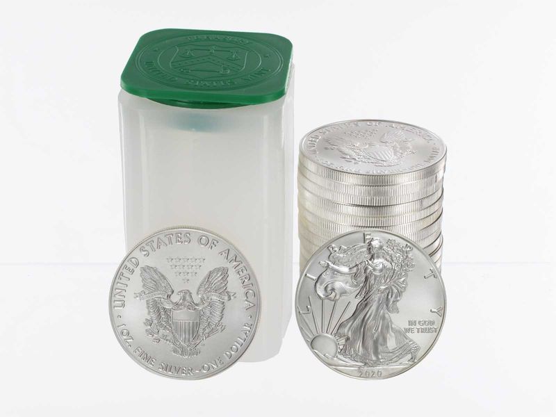 USA  1 $ Silver Eagle, 2020 Tube,  20 x 1 Unze,