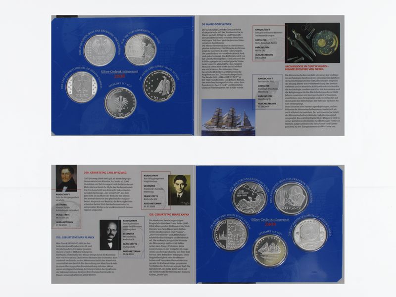 10 € Gedenkmünzenset 2008 (5) Blister kpl. PP