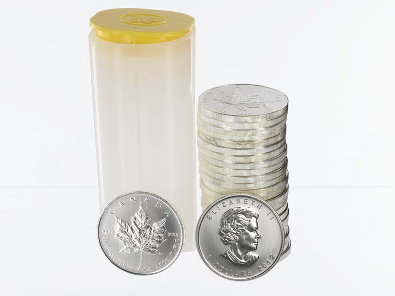 Kanada 5$ Maple Leaf ,  2012 Tube,  25 x 1 Unze,