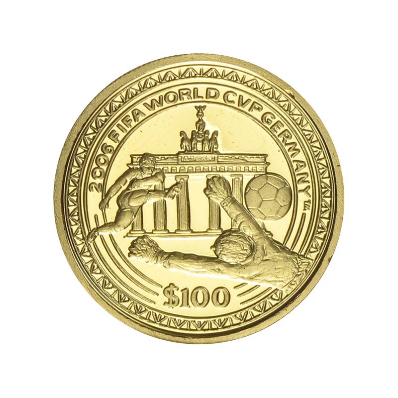 Sierra Leone 100 Dollar Gold, 2004, Fußball-WM 2006