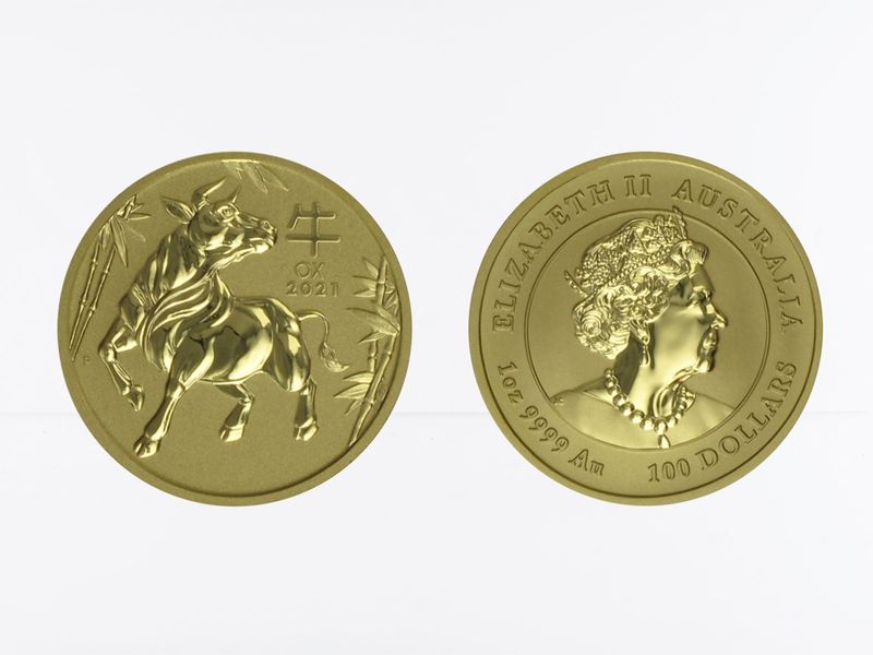 Australien 100 $ Lunar III  Ochse, 1 Unze  2021