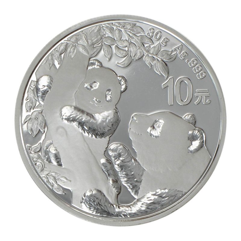 China 10 Yu Panda  2021,   Silber