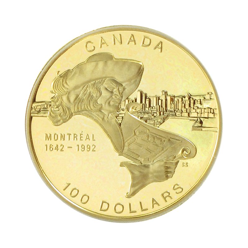 Kanada Montreal 1642-1992 100 Dollars 1992,  proof 