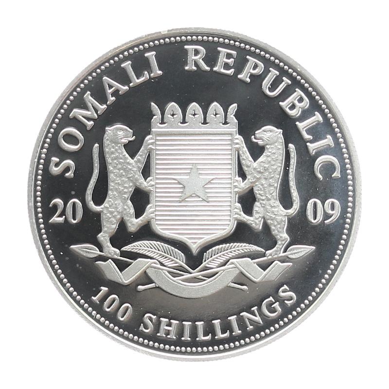 Somalia 100 Sh. Elefant  2009, 1 Unze