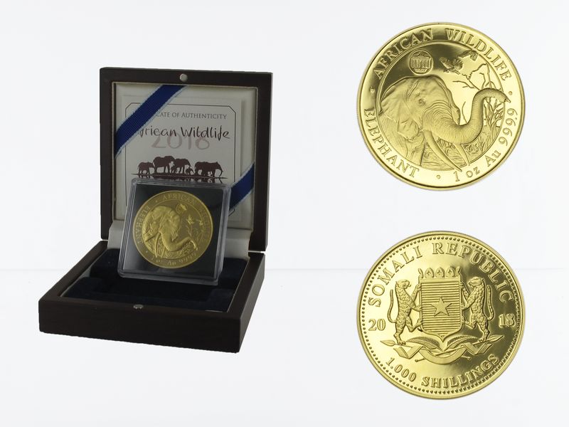 Somalia 1000 Sh. Elefant 2018,  Privy Mark Brandenburger Tor