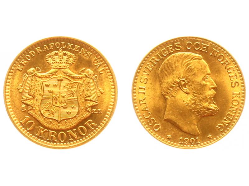 Schweden 10 Kr. Oscar II. 1901
