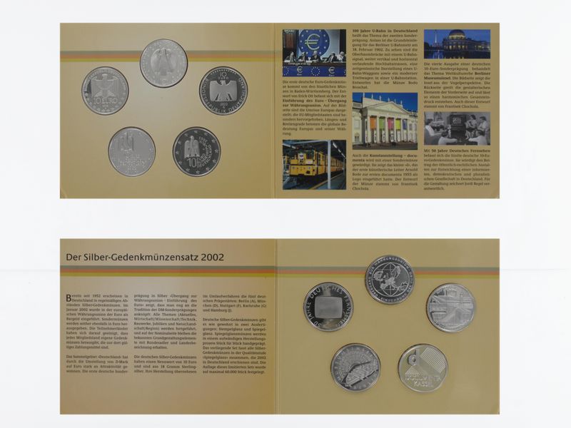 10 € Gedenkmünzenset 2002 (5) Blister kpl. PP