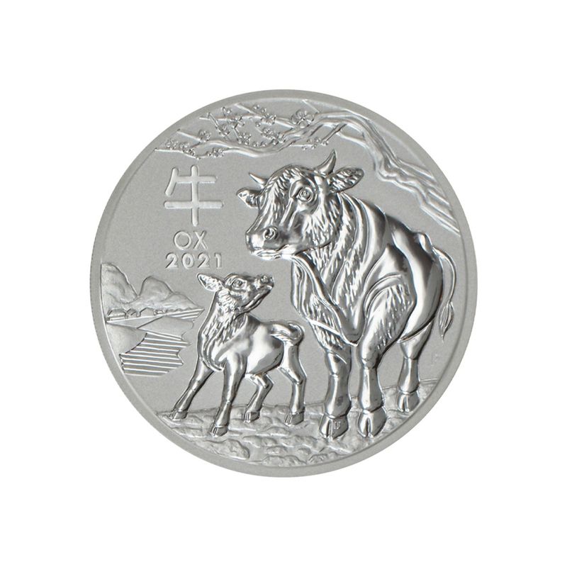 Australien 2$ Ochse Lunar III  2021, 2 oz  Silber