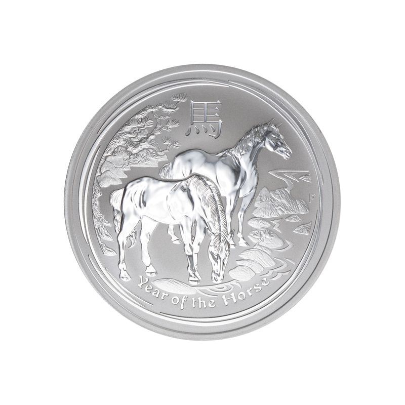 Australien 2$ Pferd Lunar II  2014, 2 oz  Silber