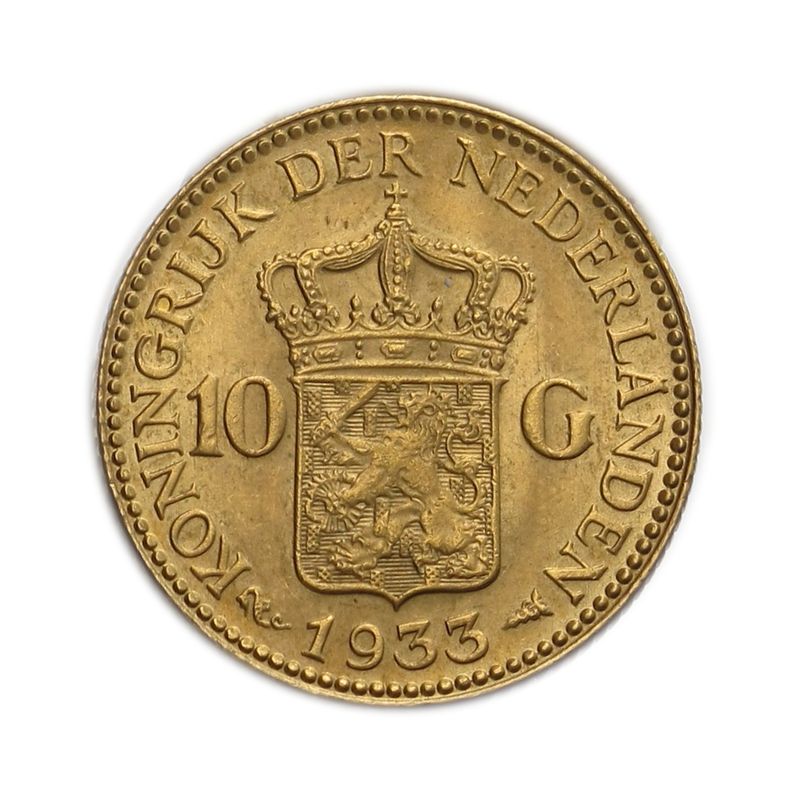 Niederlande 10 Gulden Gold Königin Wilhelmina I. 1933