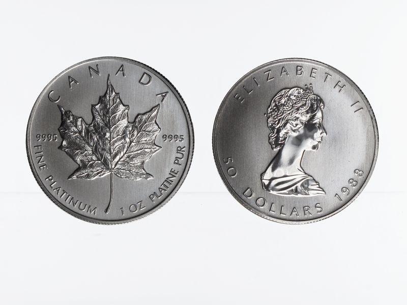 Kanada 50 Dollar 1 oz Maple Leaf, 1 Unze Platin