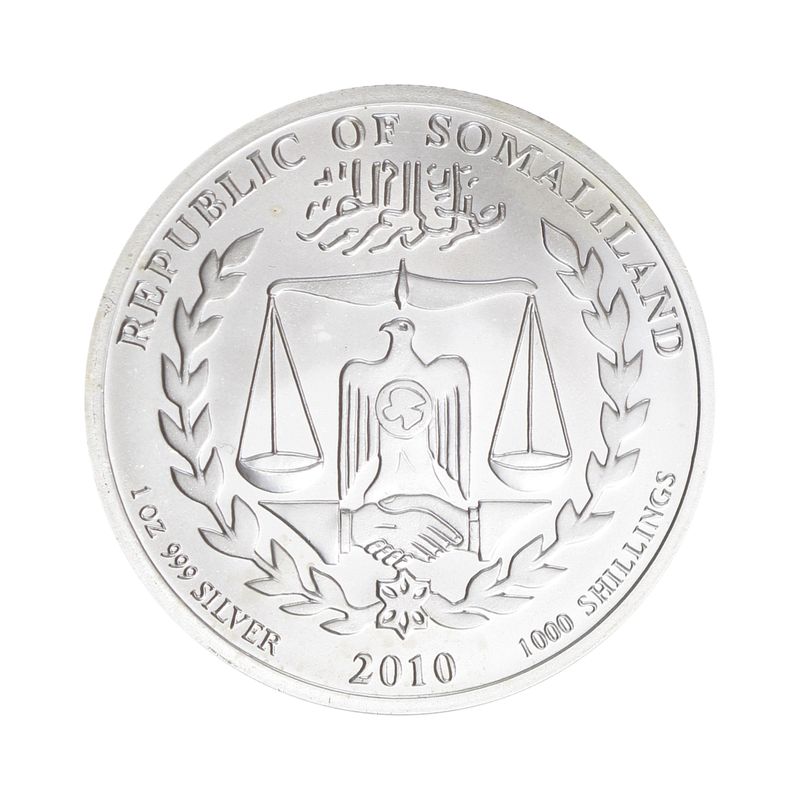 Somaliland 1000 Sh. Tiger 2010, 1 Unze Silber