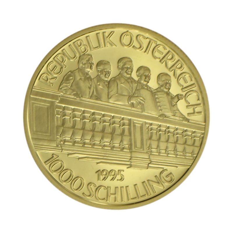 Österreich 1000 Sh. Gold, 1995, 50 Jahre 2. Republik 