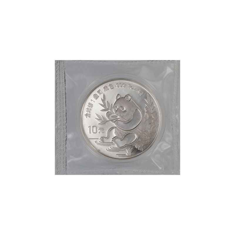 China 10 Yu Panda  1991 (Typ 3), 1 oz  Silber, Folie