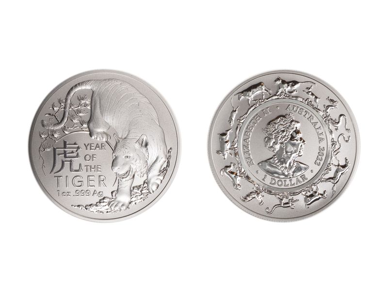 Australien 1$ Tiger Lunar (RAM) 2022, 1 oz  Silber
