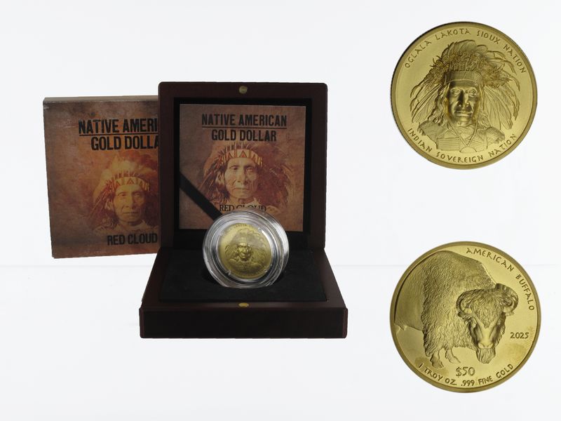 USA 50 Dollars Oglala Lakota Sioux Nation, 2025 High Relief, B+C)