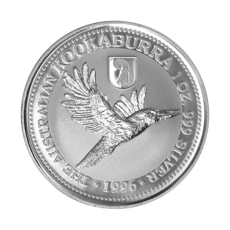 Australien 1$ Kookaburra 1996, 1oz Silber, Privy Basler Stab