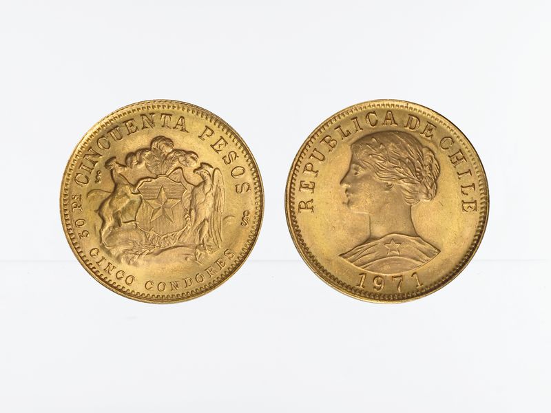 Chile 50 Pesos Freiheitskopf 1971