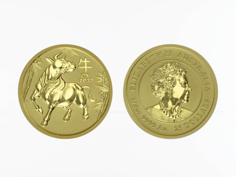 Australien 25$ Lunar III  Ochse, 1/4 Unze  2021
