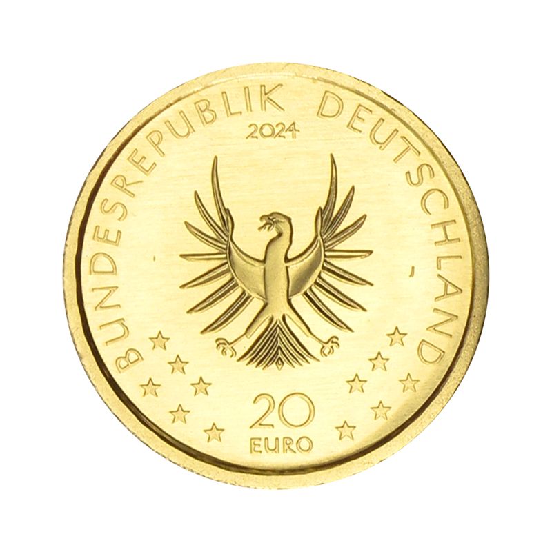BRD 20 Euro Gold, 2024 F,  Rückkehr der Wildtiere Biber, (B+C+U)