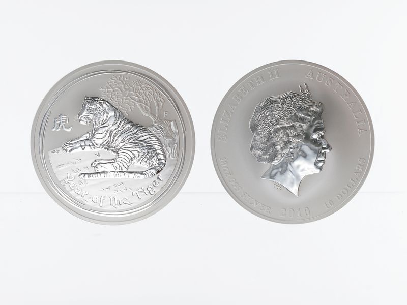Australien 10$ Tiger Lunar II  2010, 10 oz  Silber