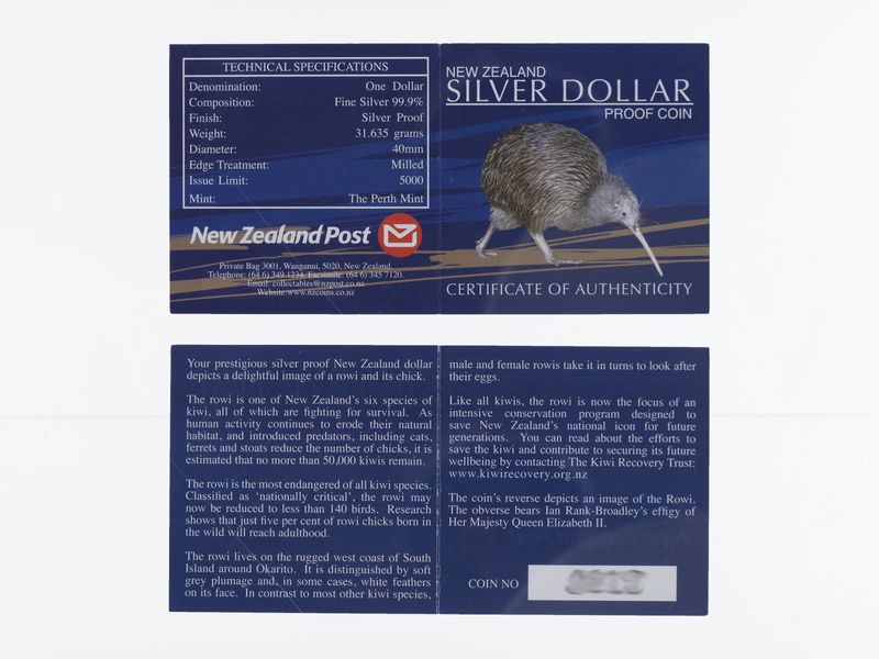 Neuseeland 1$ Kiwi 2005, 1 oz  Silber proof (B+C)