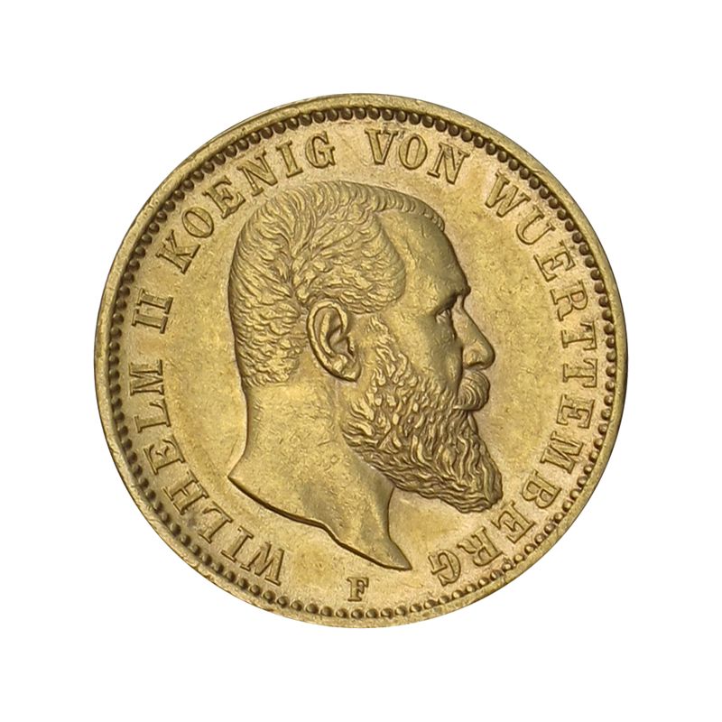 Württemberg, 20 Mark Gold, Wilhelm II., 1894 F , Jg. 296