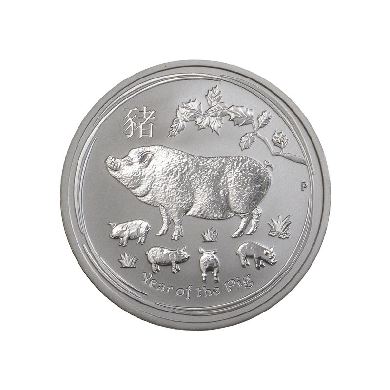 Australien 1/2$ Schwein Lunar II  2019, 1/2 oz  Silber