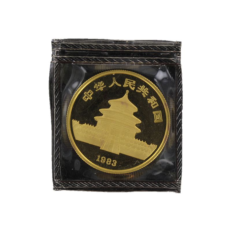 China 50 Yu  Panda 1983 Folie 1/2 Unze Feingold
