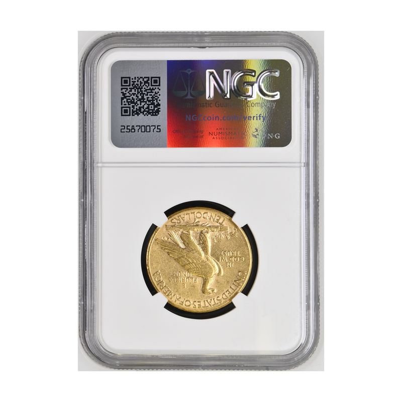USA 10 Dollars Gold Indian Head 1910 D, Slab NGC AU Details