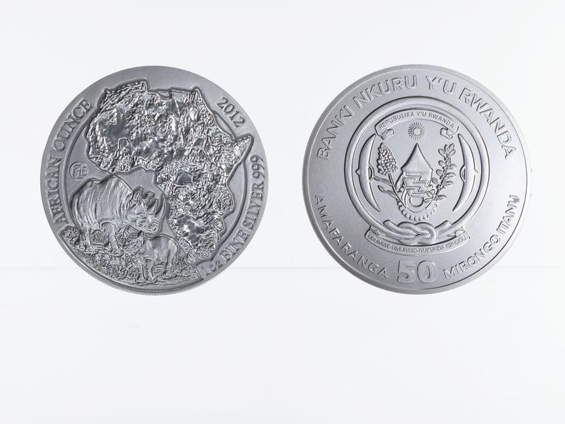 Rwanda 50 R  Nashorn  2012 Privy F15, 1 Unze