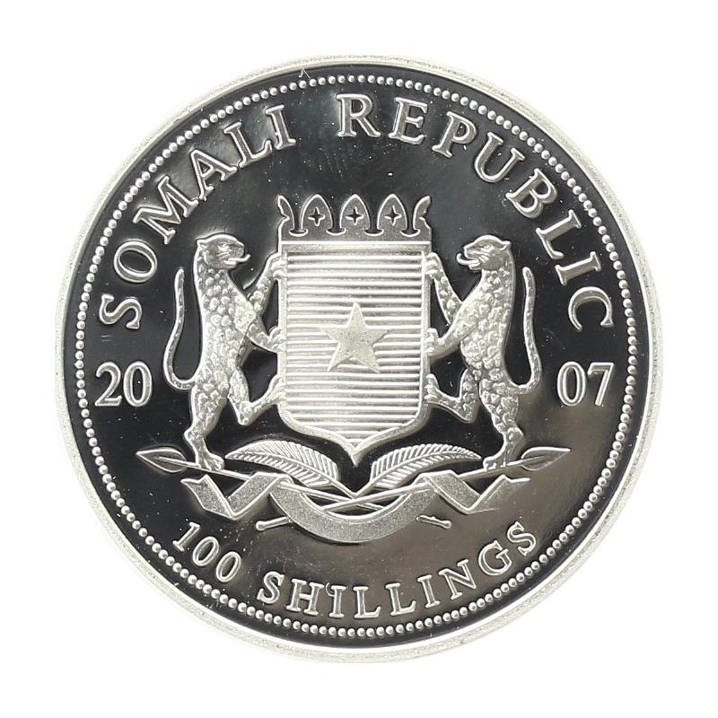 Somalia 100 Sh. Elefant  2007, 1 Unze