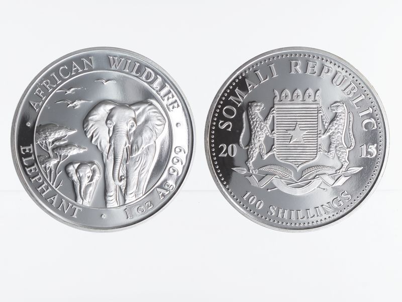 Somalia 100 Sh. Elefant  2015, 1 Unze