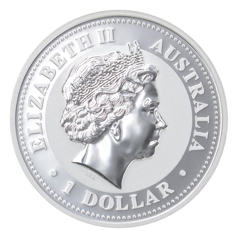 Australien 1 $ Affe Lunar I  2004 gildet, 1 oz  Silber