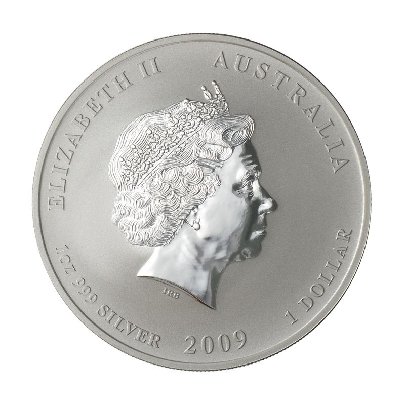 Australien 1$ Ochse Lunar II  2009, 1 oz  Silber