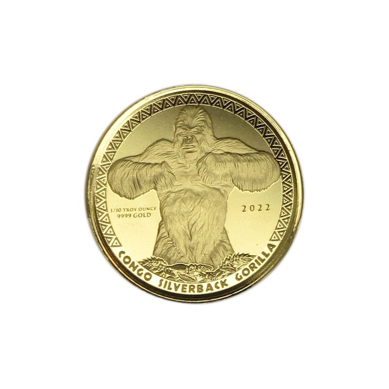 Kongo 1000 Fr.  Gold, 2022, Silverback Gorilla