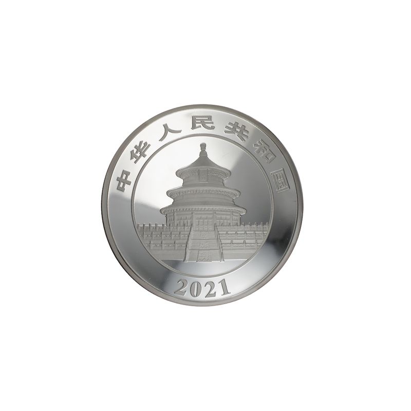 China 50 Yu Panda  2021 Box + CoA, 150 g.  Silber PP