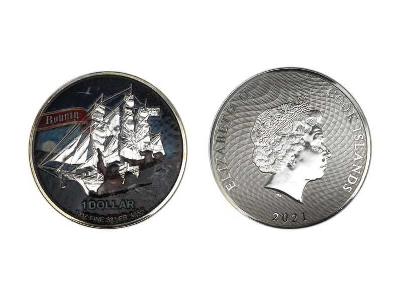 Cook Islands 1 $ Segelschiff Bounty , Meuterei auf der Bounty