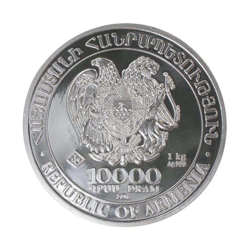 Armenien 10000 D. Arche Noah 2016, 1 Kilo Kg  Silber,